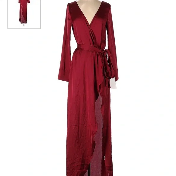 For Love & Lemons La Lydia Wrap Dress in Red, Sz S - Picture 4 of 6